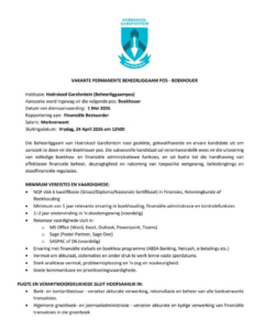 VAKANTE POS BESKIKBAAR.