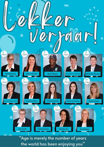 Baie geluk aan al ons personeellede wat hierdie maand verjaar.